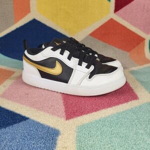 Nike Air Jordan 1 Low SE Toddler Shoes‎ White Black Gold DR9744 002 Size 3Y